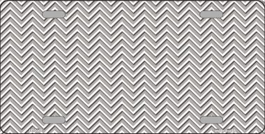 LP-2686 Grey White Chevron Metal Novelty License Plate