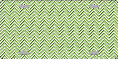 LP-2687 Lime Green White Chevron Metal Novelty License Plate