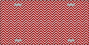 LP-2688 Red White Chevron Metal Novelty License Plate