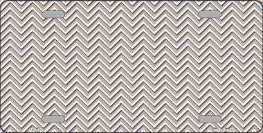 Picture of Smart Blonde LP-2689 Tan White Chevron Metal Novelty License Plate