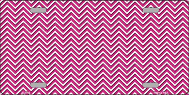 LP-2690 Pink White Chevron Metal Novelty License Plate