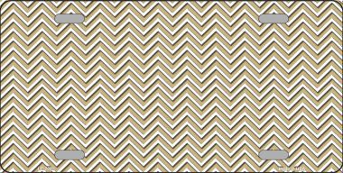 LP-2691 Gold White Chevron Metal Novelty License Plate