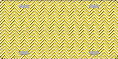 LP-2692 Yellow White Chevron Metal Novelty License Plate