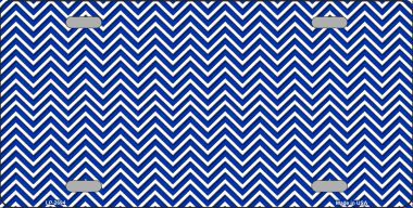 LP-2694 Blue White Chevron Metal Novelty License Plate