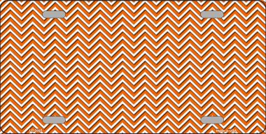 LP-2695 Orange White Chevron Metal Novelty License Plate