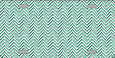 LP-2698 Mint White Chevron Metal Novelty License Plate