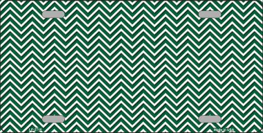 LP-2716 Green White Chevron Metal Novelty License Plate