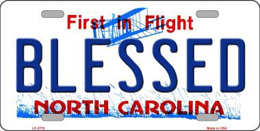 Blessed North Carolina Metal Novelty License Plate
