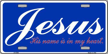 Jesus Blue Metal Novelty License Plate