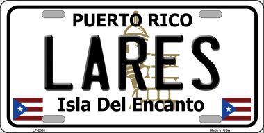 Lares Puerto Rico Metal Novelty License Plate