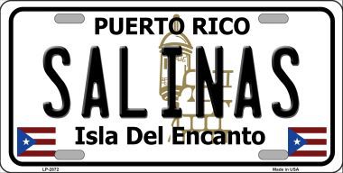 LP-2872 Salinas Puerto Rico Metal Novelty License Plate