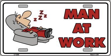 LP-2889 Man At Work Metal Novelty License Plate
