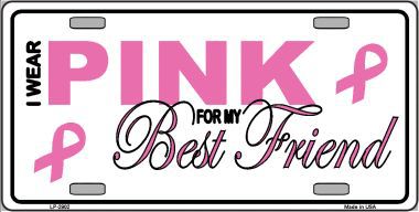 Picture of Smart Blonde LP-2902 Pink For My Best Friend Metal License Plate Sign