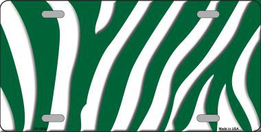 Picture of Smart Blonde LP-2906 Green White Zebra Print Metal Novelty License Plate