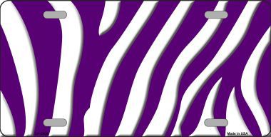 Picture of Smart Blonde LP-2909 Purple White Zebra Print Metal Novelty License Plate