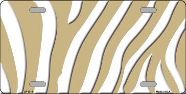 Picture of Smart Blonde LP-2913 Gold White Zebra Print Metal Novelty License Plate