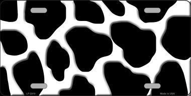 LP-2919 Black White Giraffe Print Metal Novelty License Plate