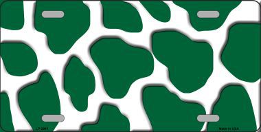 LP-2941 Green White Giraffe Print Metal Novelty License Plate