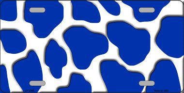LP-2942 Blue White Giraffe Print Metal Novelty License Plate