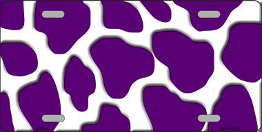 LP-2944 Purple White Giraffe Print Metal Novelty License Plate