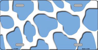 LP-2945 Light Blue White Giraffe Print Metal Novelty License Plate