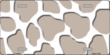 LP-2946 Tan White Giraffe Print Metal Novelty License Plate