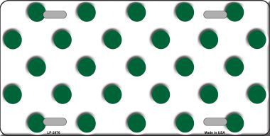 LP-2976 Green White Polka Dot Metal Novelty License Plate