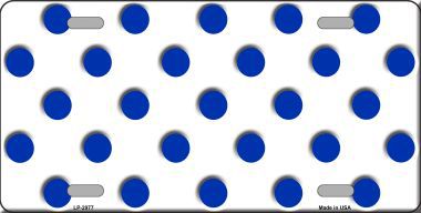LP-2977 Blue White Polka Dot Metal Novelty License Plate