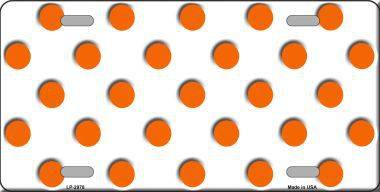 LP-2978 Orange White Polka Dot Metal Novelty License Plate