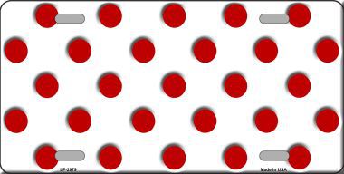 LP-2979 Red White Polka Dot Print Metal Novelty License Plate