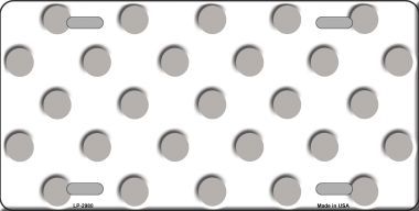 LP-2980 Grey White Polka Dot Metal Novelty License Plate