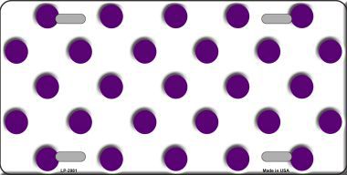 LP-2981 Purple White Polka Dot Metal Novelty License Plate