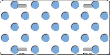 LP-2983 Light Blue White Polka Dot Metal Novelty License Plate
