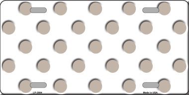 LP-2984 Tan White Polka Dot Metal Novelty License Plate