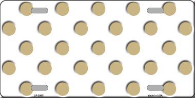 LP-2985 Gold White Polka Dot Metal Novelty License Plate