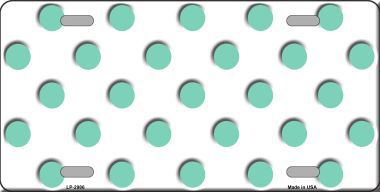LP-2986 Mint White Polka Dot Metal Novelty License Plate