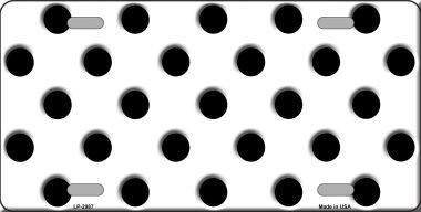 LP-2987 Black White Polka Dot Metal Novelty License Plate