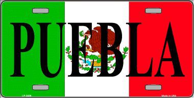 LP-3436 Puebla Metal Novelty License Plate