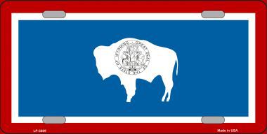 LP-3609 Wyoming State Flag Metal Novelty License Plate -  Smart Blonde