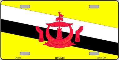LP-3980 Brunei Flag Metal Novelty License Plate