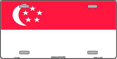 LP-4140 Singapore Flag Metal Novelty License Plate