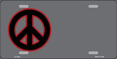 Picture of Smart Blonde LP-3481 Peace Symbol Offset Metal Novelty License Plate