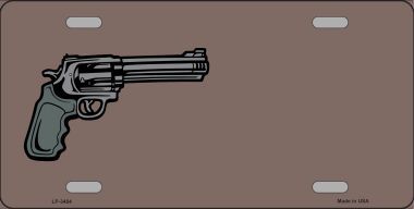LP-3484 Gun Offset Customizable Metal Novelty License Plate