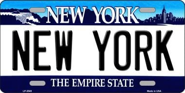 Picture of Smart Blonde LP-3545 New York State Background Novelty Metal License Plate