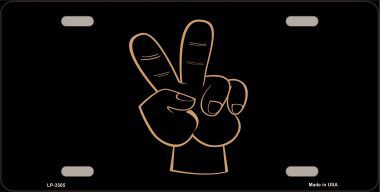LP-3565 Peace Fingers Metal Novelty License Plate