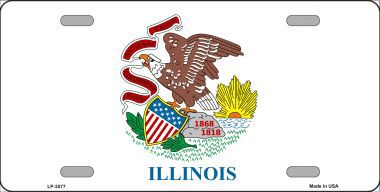 LP-3577 Illinois State Flag Metal Novelty License Plate