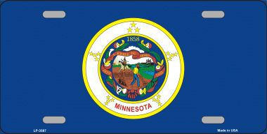 LP-3587 Minnesota State Flag Metal Novelty License Plate