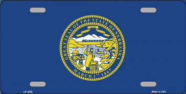 LP-3590 Nebraska State Flag Metal Novelty License Plate