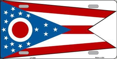 LP-3596 Ohio State Flag Metal Novelty License Plate
