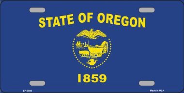 LP-3598 Oregon State Flag Metal Novelty License Plate